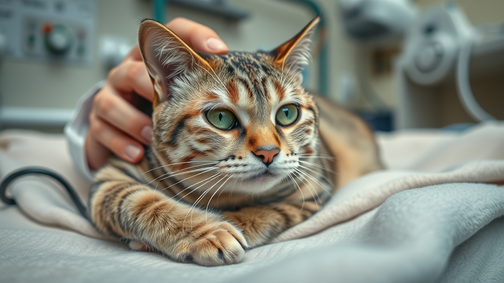 elderly cat being examined for medical issues due to excessive cat meowing