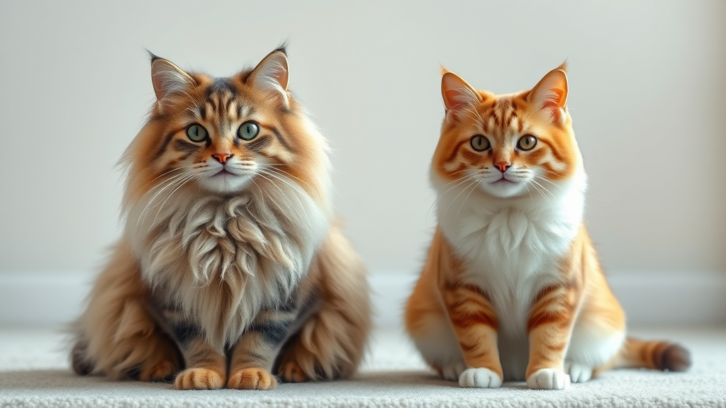 Comparison of long-haired cat and short-haired cat shedding patterns