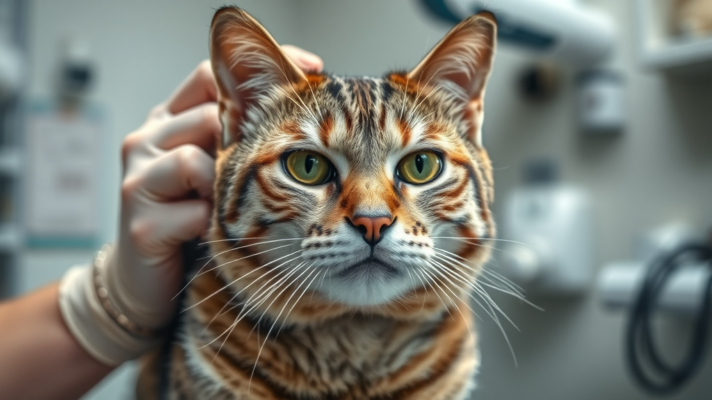 Senior cat receiving a vet exam, how often should senior cats see a vet?