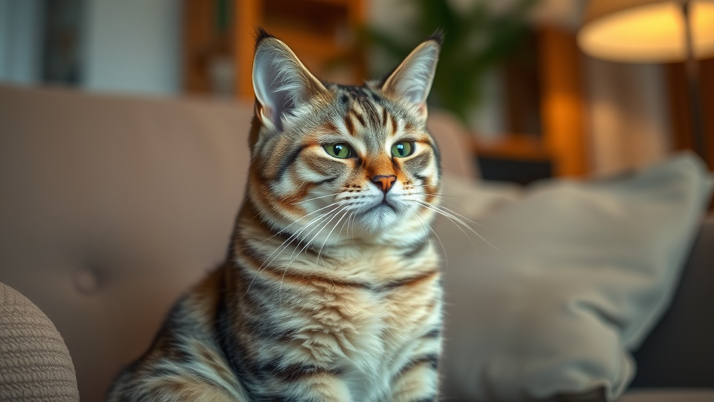 Thoughtful senior cat attending a training session in a cozy home - can older cats be trained