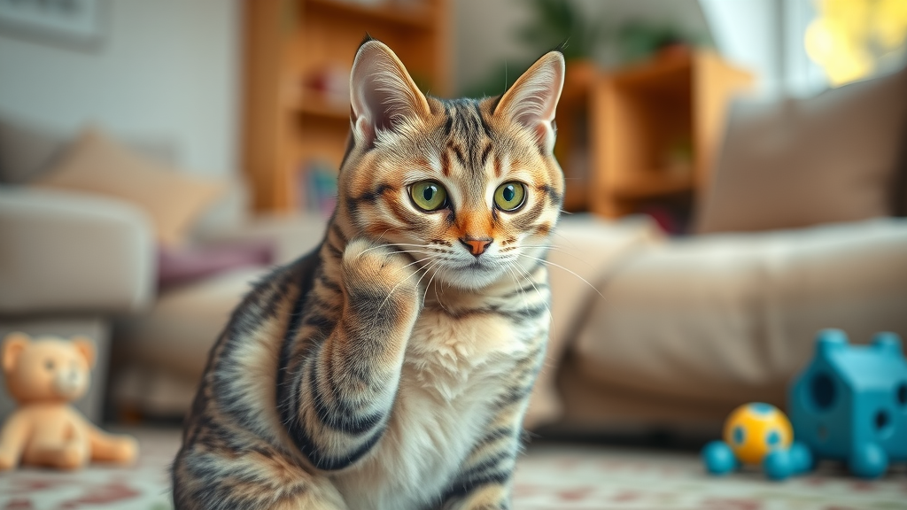 anxious cat scratching neck, remove fleas, flea and tick, cozy living room