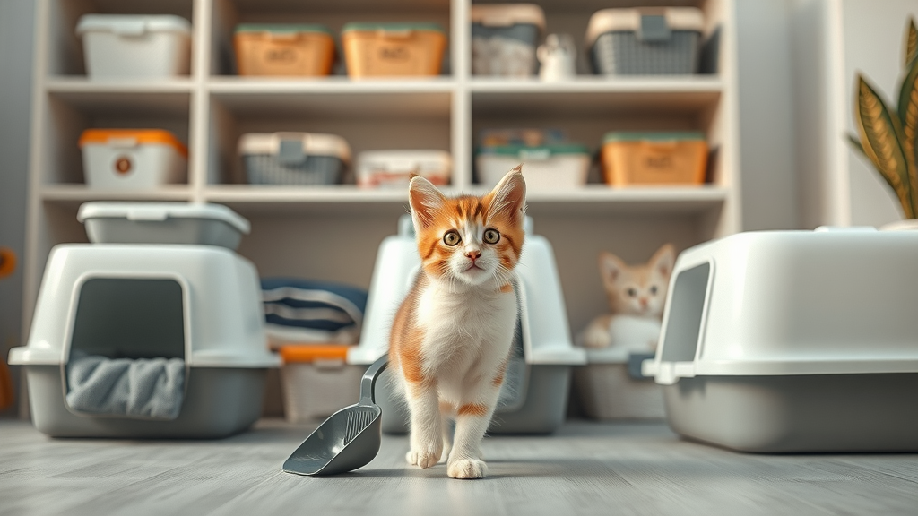training supplies for how do i litter train a kitten success, including clumping litter, litter boxes, scoop