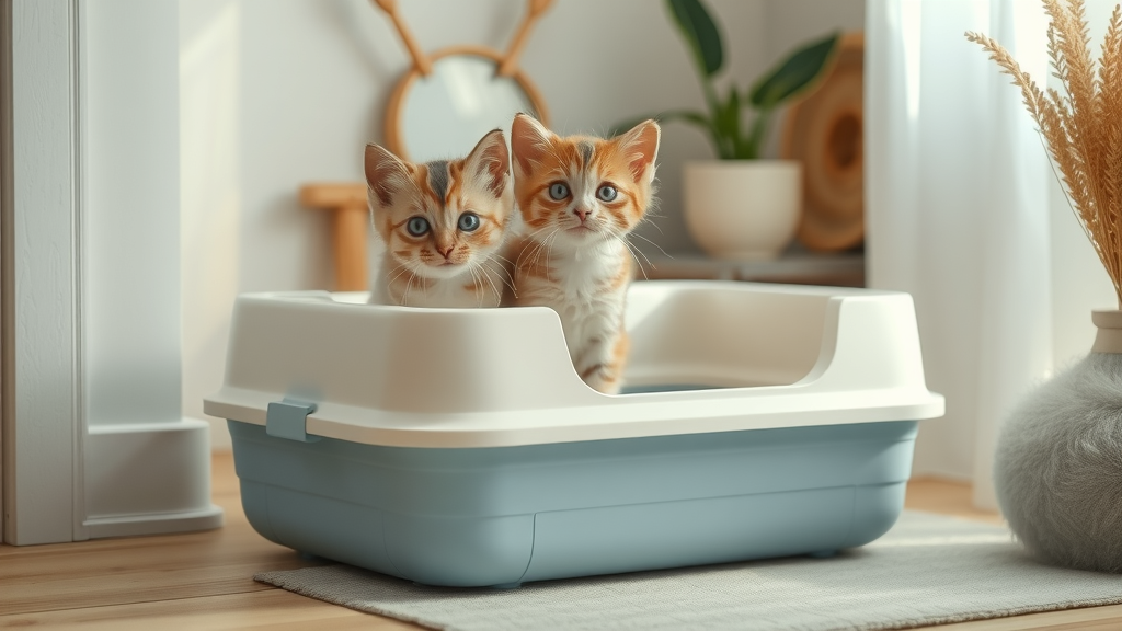 modern kitten-friendly litter box setup for how do i litter train a kitten with natural decor