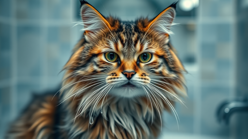 long-haired tabby cat shaking water off fur why do cats dislike water wet fur