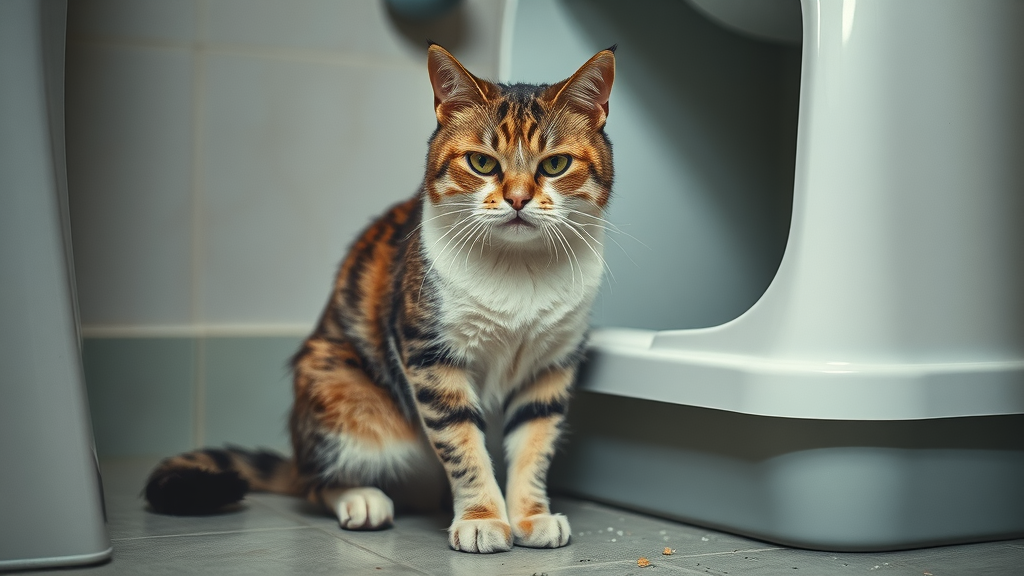 cat meowing near dirty litter box, litter box issues, excessive meowing