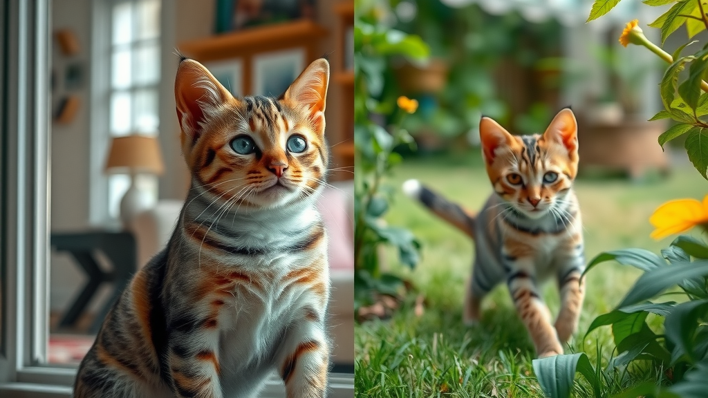 indoor cat looking out window compared to outdoor cat exploring, differences in cat boredom, do cats get bored indoors?