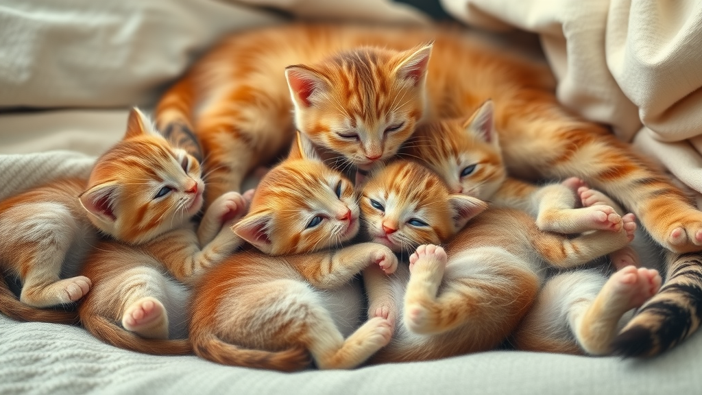 Kittens kneading mother cat while nursing, making biscuits as instinct, cat kneading origins