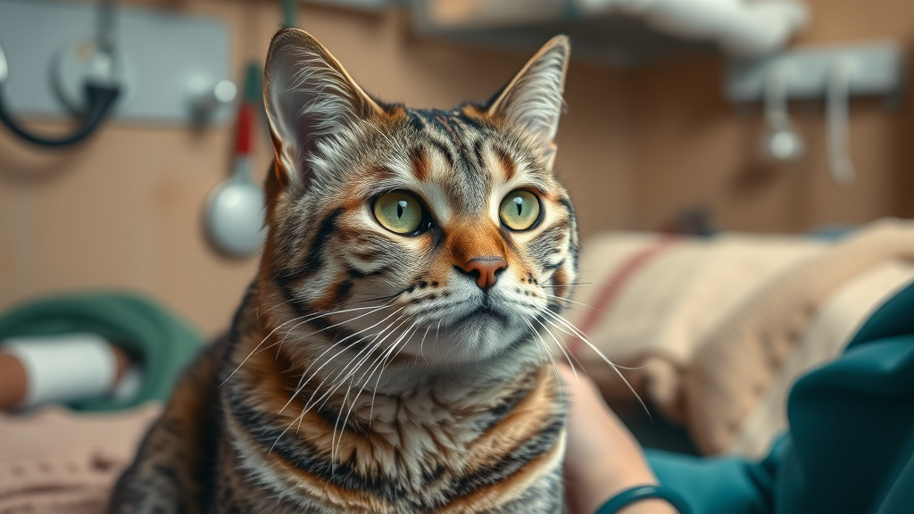 senior cat gentle checkup with vet, bi-annual wellness exam for senior cats