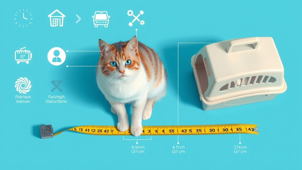 diagram overview showing how to measure your cat and a cat carrier, size guide for best cat carrier fit