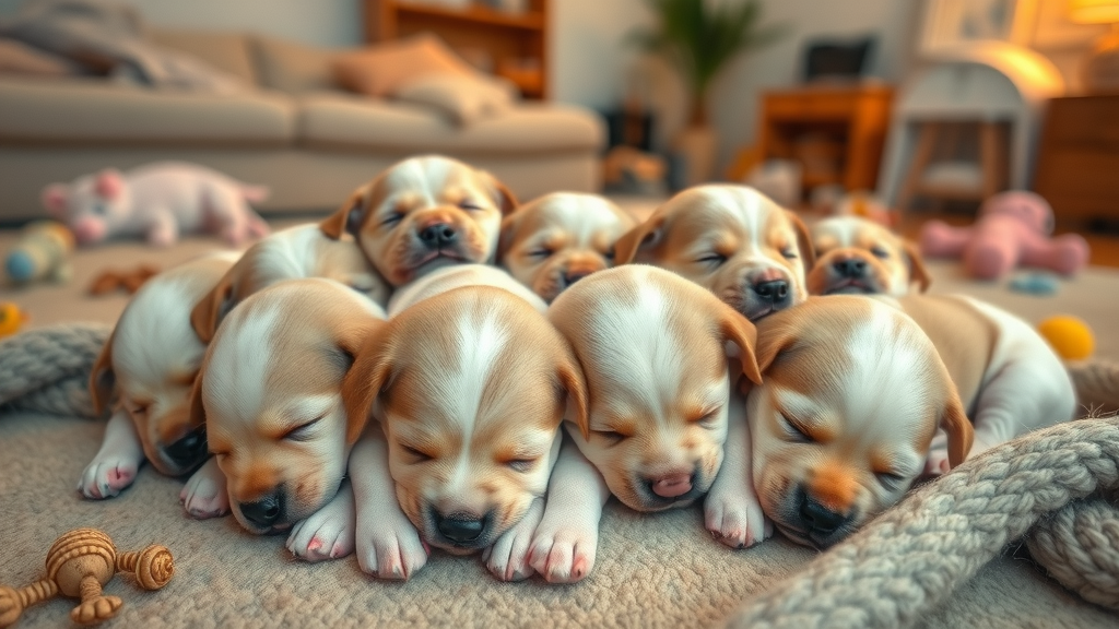 adorable litter sleeping puppies nestled together cozy dog sleep schedule patterns