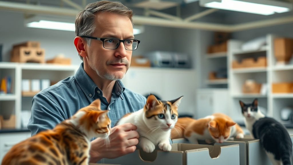 Feline behaviorist observes cats interacting with boxes, why do cats love boxes