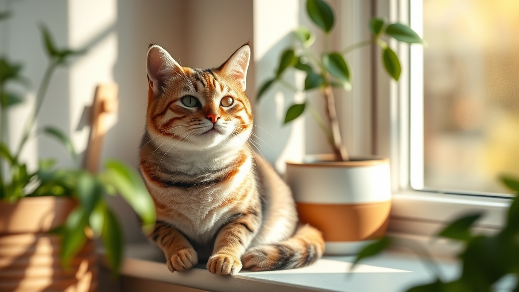 how much attention do cats really need? gentle domestic cat sunlit windowsill cozy home